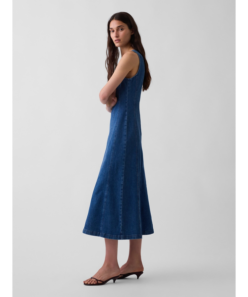 GAP(ギャップ)の「シーム デニム マキシワンピース(ワンピース・レディース・インディゴブルー・L/XXS/M/XS/S)」の3枚目の写真