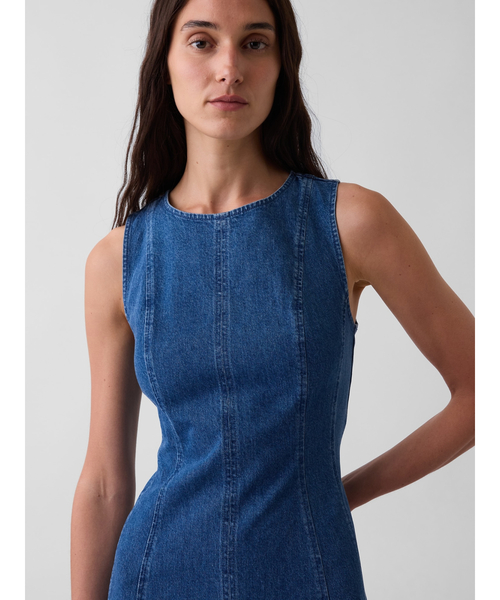 GAP(ギャップ)の「シーム デニム マキシワンピース(ワンピース・レディース・インディゴブルー・L/XXS/M/XS/S)」の4枚目の写真