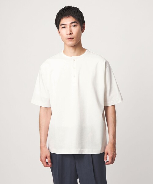 soloist 12ss ヘンリーネック ポロシャツ クリア MVS ヘンリーネック 半袖 Tシャツ（Tシャツ/カットソー