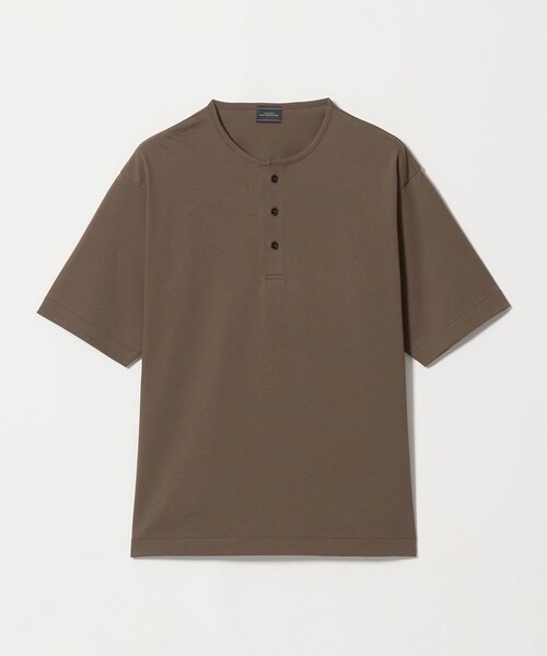 green label relaxing(グリーンレーベルリラクシング)の「クリア MVS ヘンリーネック 半袖 Tシャツ(Tシャツ/カットソー・メンズ・ホワイト/ダークグレー/モカ・S/M/L/XL)」の12枚目の写真