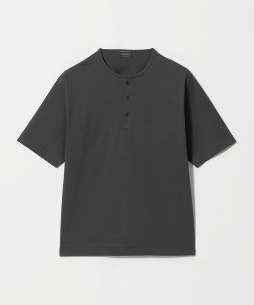 green label relaxing(グリーンレーベルリラクシング)の「クリア MVS ヘンリーネック 半袖 Tシャツ(Tシャツ/カットソー・メンズ・ホワイト/ダークグレー/モカ・S/M/L/XL)」の21枚目の写真