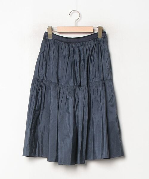 FOXEY NEW YORK フォクシー フレアスカート ステッチベルト 紺色 楽天