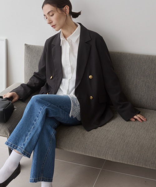ANGIE(アンジー)の「裾レース ドッキング シャツ / オフィスカジュアル / 通勤 / 秋服(シャツ/ブラウス・レディース・ブラウン/ブラック/ホワイト・FREE)」の17枚目の写真