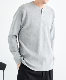 【MAGASIN DE MODE Brew】オーガニックコットンクワッフルヘンリーネックロンTee 6432-3607 MNY