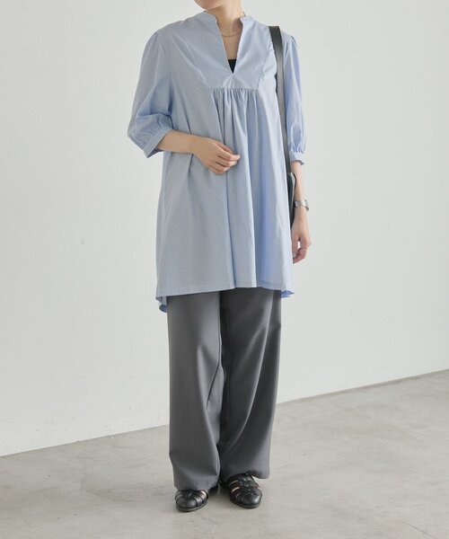 ear PAPILLONNER(イアパピヨネ)の「ベスト付きブラウス【SUM1 STYLE】(シャツ/ブラウス・レディース・ブラック/ホワイト/ブルー系その他・FREE)」の4枚目の写真