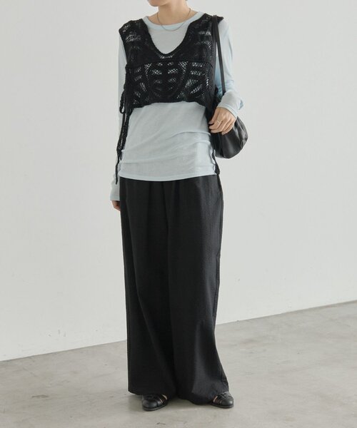 ear PAPILLONNER(イアパピヨネ)の「ベスト付きブラウス【SUM1 STYLE】(シャツ/ブラウス・レディース・ブラック/ホワイト/ブルー系その他・FREE)」の7枚目の写真
