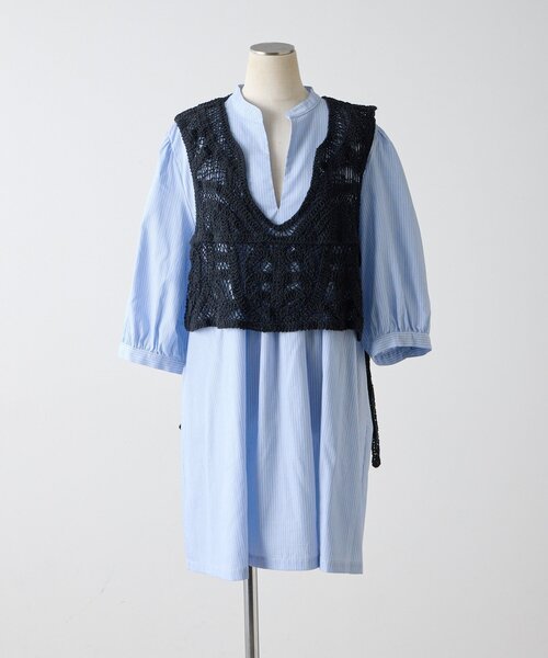 ear PAPILLONNER(イアパピヨネ)の「ベスト付きブラウス【SUM1 STYLE】(シャツ/ブラウス・レディース・ブラック/ホワイト/ブルー系その他・FREE)」の8枚目の写真