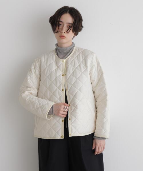 Traditional Weatherwear(トラディショナルウェザーウェア)の「Traditional Weatherwear/別注 ARKLEY A-LINE(ノーカラージャケット・レディース・ブラック/アイボリー・32/34)」の2枚目の写真