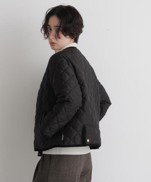 Traditional Weatherwear(トラディショナルウェザーウェア)の「Traditional Weatherwear/別注 ARKLEY A-LINE(ノーカラージャケット・レディース・ブラック/アイボリー・32/34)」の10枚目の写真