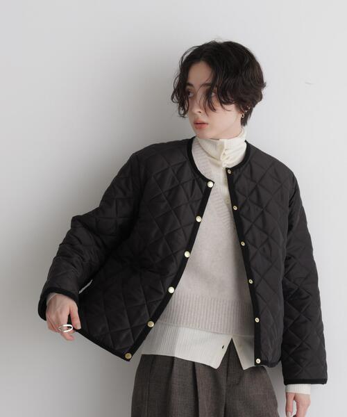 Traditional Weatherwear(トラディショナルウェザーウェア)の「Traditional Weatherwear/別注 ARKLEY A-LINE(ノーカラージャケット・レディース・ブラック/アイボリー・32/34)」の11枚目の写真
