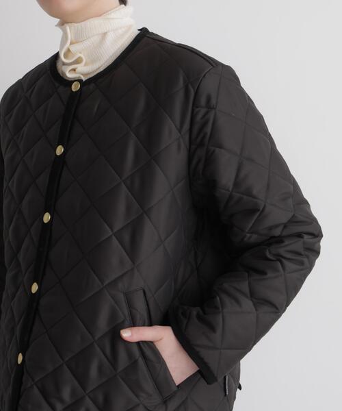 Traditional Weatherwear(トラディショナルウェザーウェア)の「Traditional Weatherwear/別注 ARKLEY A-LINE(ノーカラージャケット・レディース・ブラック/アイボリー・32/34)」の22枚目の写真