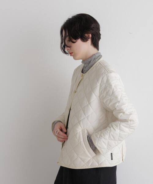 Traditional Weatherwear(トラディショナルウェザーウェア)の「Traditional Weatherwear/別注 ARKLEY A-LINE(ノーカラージャケット・レディース・ブラック/アイボリー・32/34)」の3枚目の写真