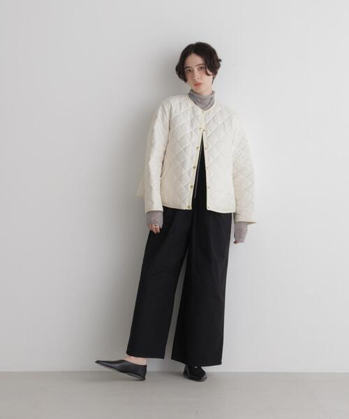 Traditional Weatherwear(トラディショナルウェザーウェア)の「Traditional Weatherwear/別注 ARKLEY A-LINE(ノーカラージャケット・レディース・ブラック/アイボリー・32/34)」の6枚目の写真