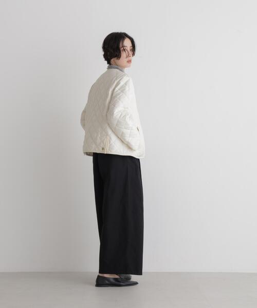 Traditional Weatherwear(トラディショナルウェザーウェア)の「Traditional Weatherwear/別注 ARKLEY A-LINE(ノーカラージャケット・レディース・ブラック/アイボリー・32/34)」の8枚目の写真
