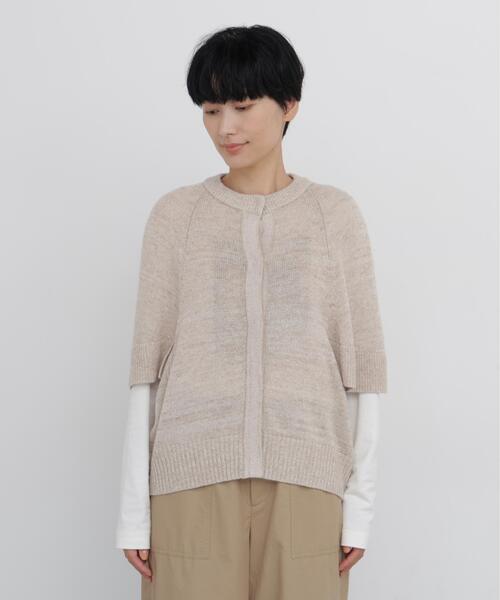 human woman(ヒューマンウーマン)の「◆【レイヤード使用可能 / ウォッシャブル】ミドルゲージニットジレ(カーディガン/ボレロ・レディース・ブラック/ベージュ・MEDIUM)」の12枚目の写真