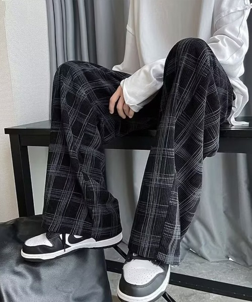 KELVIN(ケルヴァン)の「Grid Check Wide Pants グリッドチェックワイドパンツ(その他パンツ・メンズ・ブラック/カーキ・MEDIUM/LARGE)」の5枚目の写真