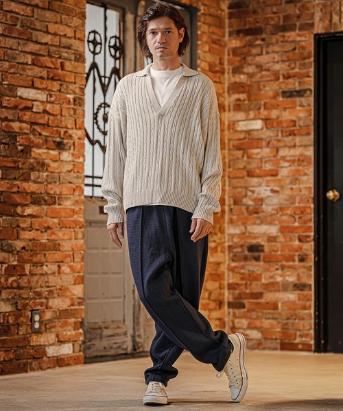 CAMBIO(カンビオ)の「mp15327- Big Waffle Balloon Pants バルーンパンツ(CAM26AW-015)(その他パンツ・メンズ・ブラック/ネイビー/イエロー・S/M/L)」の5枚目の写真