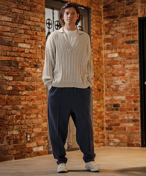 CAMBIO(カンビオ)の「mp15327- Big Waffle Balloon Pants バルーンパンツ(CAM26AW-015)(その他パンツ・メンズ・ブラック/ネイビー/イエロー・S/M/L)」の6枚目の写真