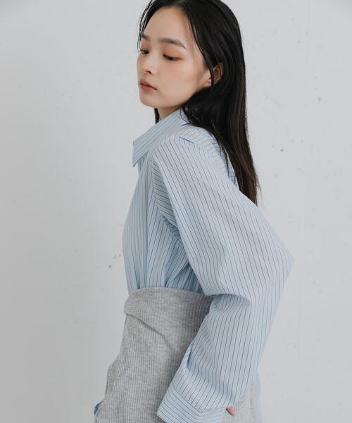 SENSE OF PLACE by URBAN RESEARCH(センスオブプレイスバイアーバンリサーチ)の「ストライプアソートルーズシャツ(シャツ/ブラウス・レディース・ライトブルー/ベージュ系その他/ブルー系その他・ONE)」の15枚目の写真