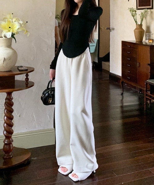 AMAJI(アマジ)の「フルレングス ワイドパンツ(その他パンツ・レディース・ブラック/ベージュ/グレー・MEDIUM/LARGE/X-LARGE/SMALL)」の3枚目の写真