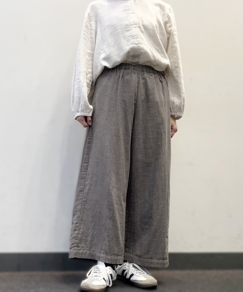 SELF+SERVICE（セルフサービス）の「オーガニック綿糸ワイドパンツ（その他パンツ・レディース・ライトグレー/ブラック/ベージュ/ブルー系その他2/イエロー・XL/L/M）」の3枚目の写真