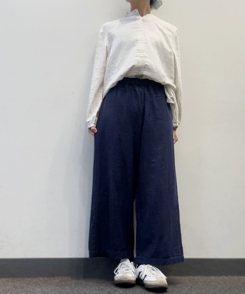 SELF+SERVICE（セルフサービス）の「オーガニック綿糸ワイドパンツ（その他パンツ・レディース・ライトグレー/ブラック/ベージュ/ブルー系その他2/イエロー・XL/L/M）」の4枚目の写真