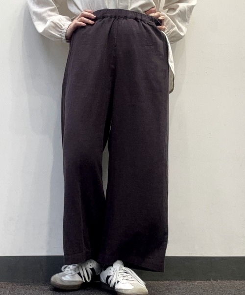 SELF+SERVICE（セルフサービス）の「オーガニック綿糸ワイドパンツ（その他パンツ・レディース・ライトグレー/ブラック/ベージュ/ブルー系その他2/イエロー・XL/L/M）」の2枚目の写真