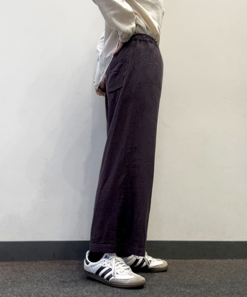 SELF+SERVICE（セルフサービス）の「オーガニック綿糸ワイドパンツ（その他パンツ・レディース・ライトグレー/ブラック/ベージュ/ブルー系その他2/イエロー・XL/L/M）」の6枚目の写真