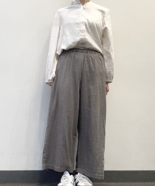 SELF+SERVICE（セルフサービス）の「オーガニック綿糸ワイドパンツ（その他パンツ・レディース・ライトグレー/ブラック/ベージュ/ブルー系その他2/イエロー・XL/L/M）」の7枚目の写真