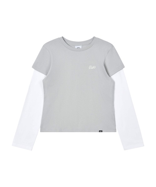 EMIS(イミス)の「(W) LAYERED LS T-SHIRT(Tシャツ/カットソー・レディース・ライトグレー/ブラック/クリーム・FREE)」の1枚目の写真