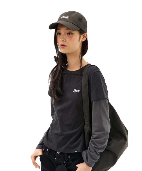 EMIS(イミス)の「(W) LAYERED LS T-SHIRT(Tシャツ/カットソー・レディース・ライトグレー/ブラック/クリーム・FREE)」の2枚目の写真