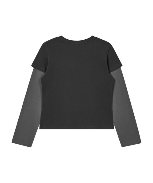 EMIS(イミス)の「(W) LAYERED LS T-SHIRT(Tシャツ/カットソー・レディース・ライトグレー/ブラック/クリーム・FREE)」の10枚目の写真
