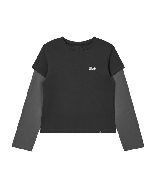 EMIS(イミス)の「(W) LAYERED LS T-SHIRT(Tシャツ/カットソー・レディース・ライトグレー/ブラック/クリーム・FREE)」の9枚目の写真