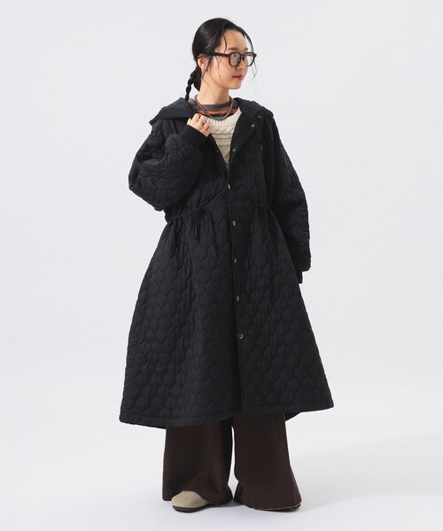 BEAMS BOY（ビームスボーイ）の「ナイロン キルト フードコート（その他アウター・レディース・オリーブ/ブラック・ONE SIZE）」の13枚目の写真