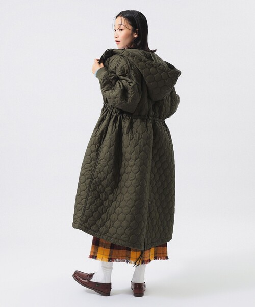 BEAMS BOY（ビームスボーイ）の「ナイロン キルト フードコート（その他アウター・レディース・オリーブ/ブラック・ONE SIZE）」の9枚目の写真