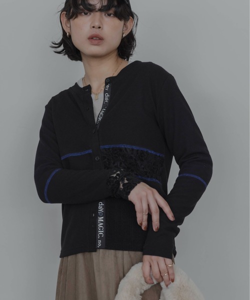 Eimee Law(エイミーロウ)の「マルチ4TEXパッチワークカーデ(カーディガン/ボレロ・レディース・ブラウン/ブラック・FREE)」の14枚目の写真