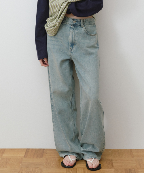 ROLAROLA(ロラロラ)の「WIDE DENIM PANTS LIGHT BLUE(スラックス・レディース・ライトブルー・SMALL/MEDIUM)」の1枚目の写真