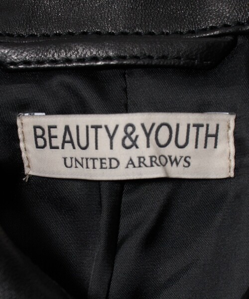 BEAUTY&YOUTH UNITED ARROWS（ビューティーアンドユースユナイテッドアローズ）の「セミベジタブル レザー ラグラン ブルゾン（その他アウター・メンズ・ブラック・M/S/XL/L）」の6枚目の写真