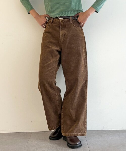 CPCM(シーピーシーエム)の「コーデュロイストレートパンツ(その他パンツ・レディース・ブラウン/ブラック/ピンク・MEDIUM/SMALL)」の1枚目の写真