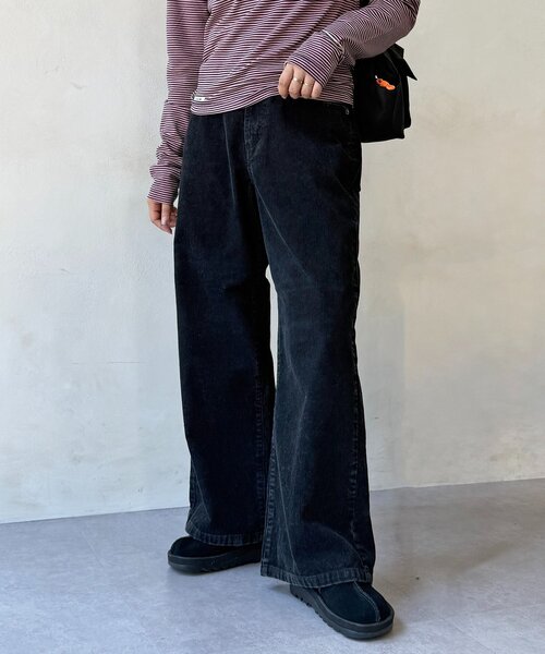 CPCM(シーピーシーエム)の「コーデュロイストレートパンツ(その他パンツ・レディース・ブラウン/ブラック/ピンク・MEDIUM/SMALL)」の2枚目の写真