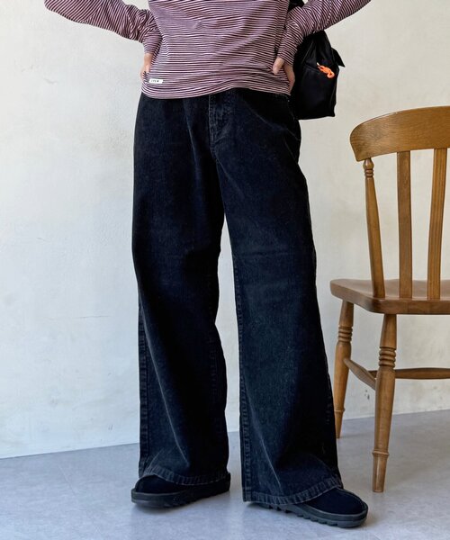 CPCM(シーピーシーエム)の「コーデュロイストレートパンツ(その他パンツ・レディース・ブラウン/ブラック/ピンク・MEDIUM/SMALL)」の4枚目の写真