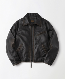 OUTSTANDING（アウトスタンディング）の「LEATHER SPORTS JACKET_VINTAGE BLACK（ライダースジャケット）」