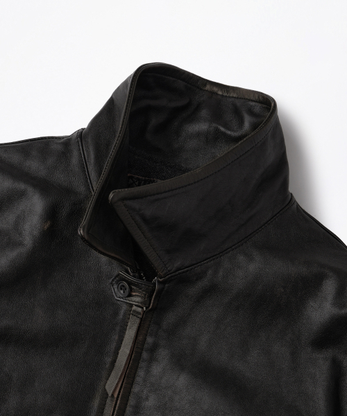 OUTSTANDING(アウトスタンディング)の「LEATHER SPORTS JACKET_VINTAGE BLACK(ライダースジャケット・メンズ・その他・SMALL/MEDIUM/LARGE)」の5枚目の写真