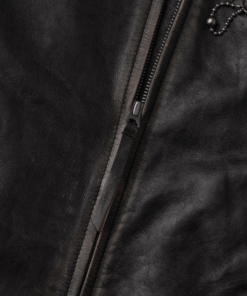 OUTSTANDING(アウトスタンディング)の「LEATHER SPORTS JACKET_VINTAGE BLACK(ライダースジャケット・メンズ・その他・SMALL/MEDIUM/LARGE)」の6枚目の写真