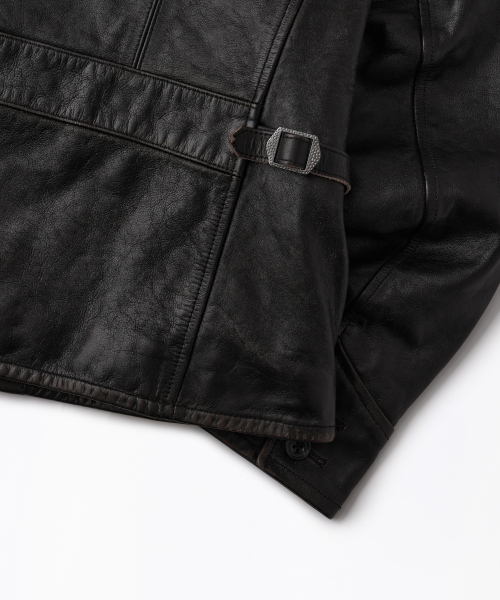 OUTSTANDING(アウトスタンディング)の「LEATHER SPORTS JACKET_VINTAGE BLACK(ライダースジャケット・メンズ・その他・SMALL/MEDIUM/LARGE)」の10枚目の写真