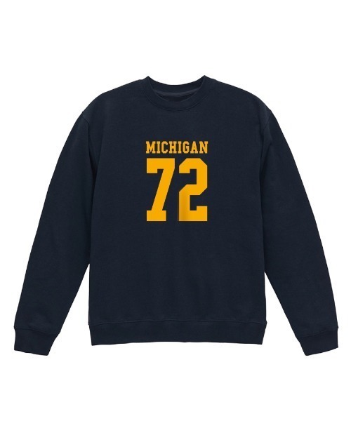 Ol' Basics（オールベーシックス）の「Ol' Basics（オール・ベーシックス） トレーナー スウェット MICHIGAN ロゴ ナンバリング プリント 裏毛 トップス メンズ ユニセックス（スウェット・メンズ・ブラック/ネイビー/ブルー/バーガンディー・M/L/XL）」の2枚目の写真