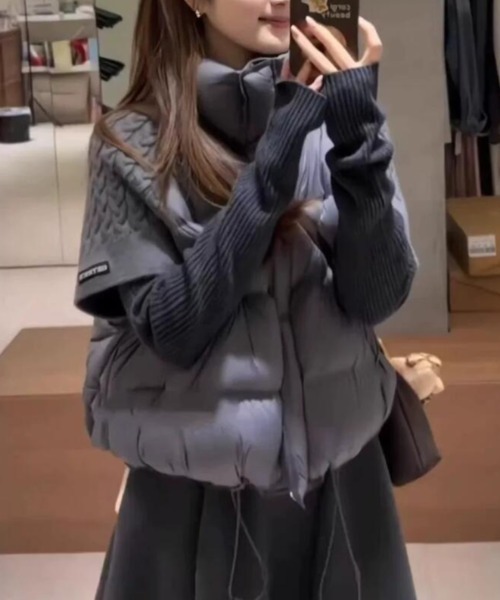 semplice(センプリチェ)の「ダウンジャケット【韓国ファッション】(ダウンジャケット/コート・レディース・グレー/ブラウン/ホワイト/ブラック・F)」の3枚目の写真