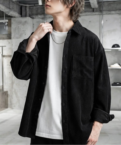 JOHNNY WOLF(ジョニーウルフ)の「ELAN オーバーサイズ コーデュロイシャツ(シャツ/ブラウス・メンズ・ブラウン/ブラック・XL/L/M)」の3枚目の写真