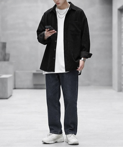 JOHNNY WOLF(ジョニーウルフ)の「ELAN オーバーサイズ コーデュロイシャツ(シャツ/ブラウス・メンズ・ブラウン/ブラック・XL/L/M)」の9枚目の写真