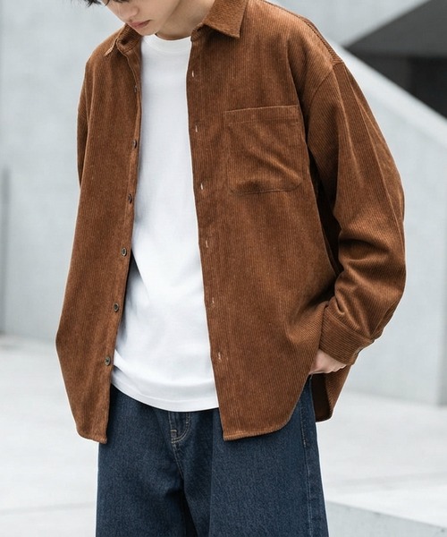 JOHNNY WOLF(ジョニーウルフ)の「ELAN オーバーサイズ コーデュロイシャツ(シャツ/ブラウス・メンズ・ブラウン/ブラック・XL/L/M)」の16枚目の写真